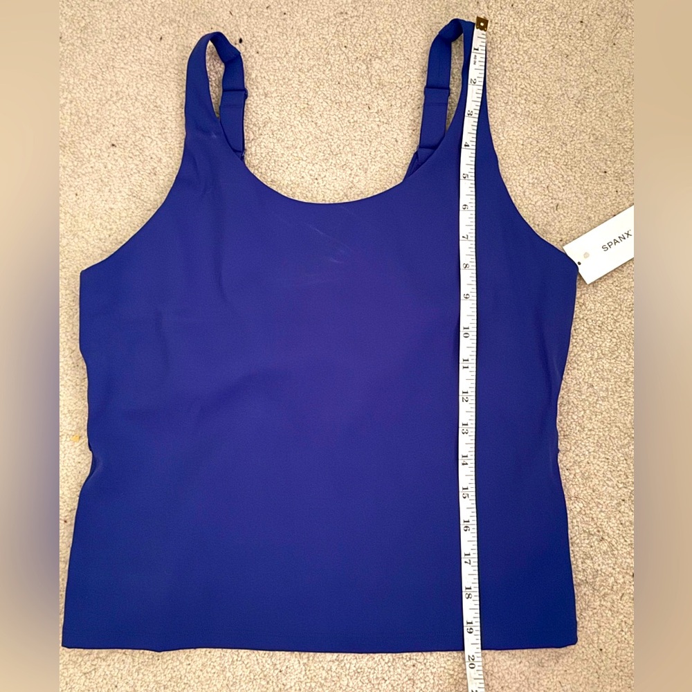 NWT Spanx Get Moving Shelf Tank - Deep Azure - Size Medium - Picture 4 of 10